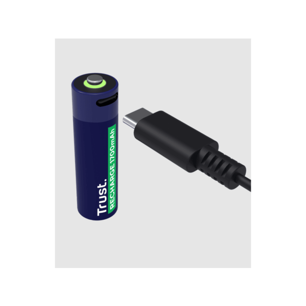 TRUST Punjive baterija USB-C 2P - AA, (2 kom), crna - 25584