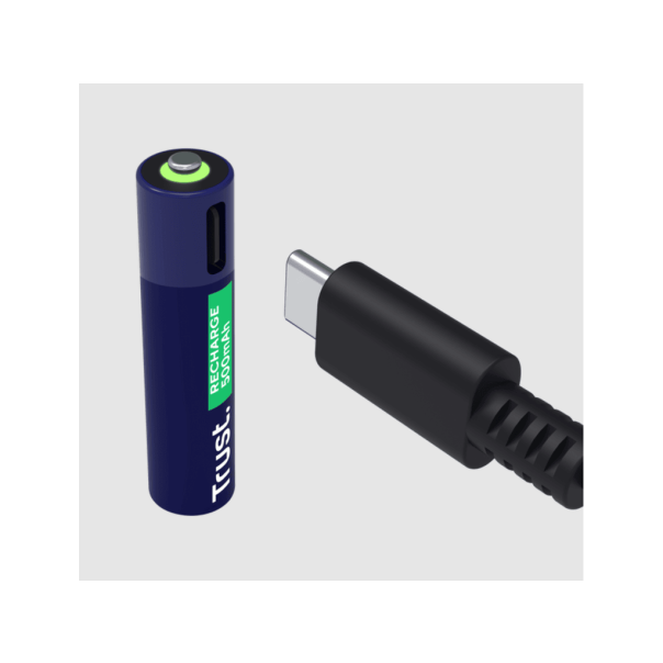 TRUST Punjive baterija USB-C 2P - AAA, (2 kom), crna - 25585