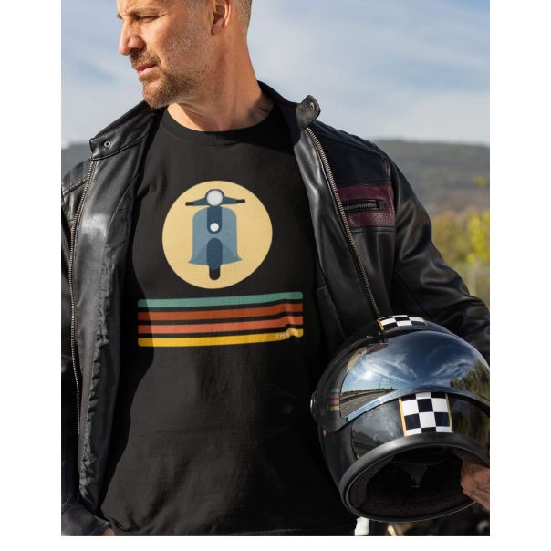 TAMANITZA Muška crna majica VESPA DUE - Tamanitza90