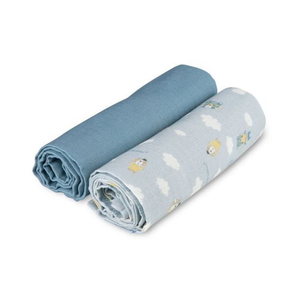 CANPOL Babies muslin pelena Bonjour Paris blue 2/1 70x70cm - 26-901_blu