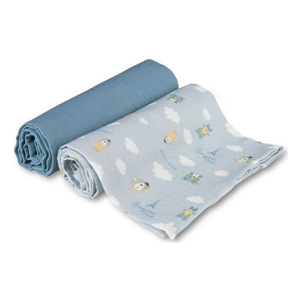 CANPOL Babies muslin pelena Bonjour Paris blue 2/1 70x70cm - 26-901_blu