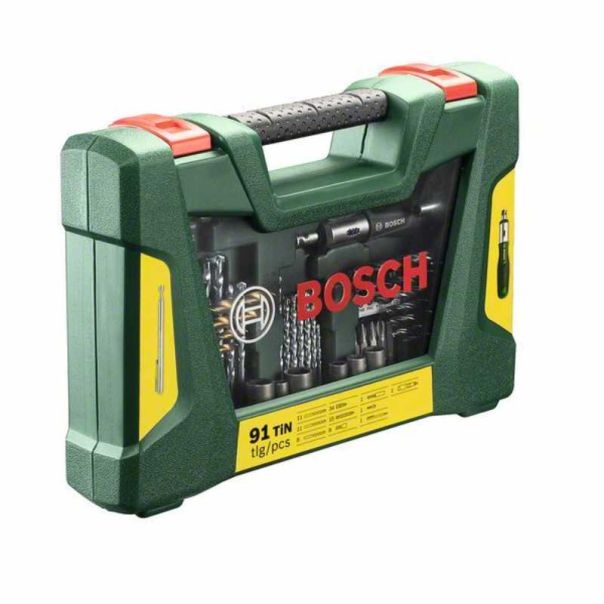 BOSCH 91-delni V-Line TiN set burgija i bitova sa odvrtačem čegrtaljkom i magnetnim štapom - 2607017195