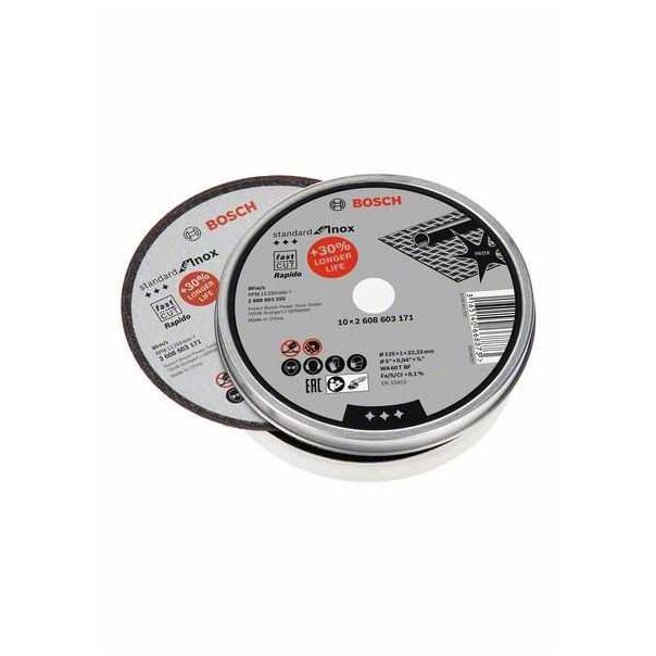 BOSCH Rezna ploča ravna Standard for Inox - Rapido 2608603255, WA 60 T BF, 125 mm, 22,23 mm, 1,0 mm - 2608603255
