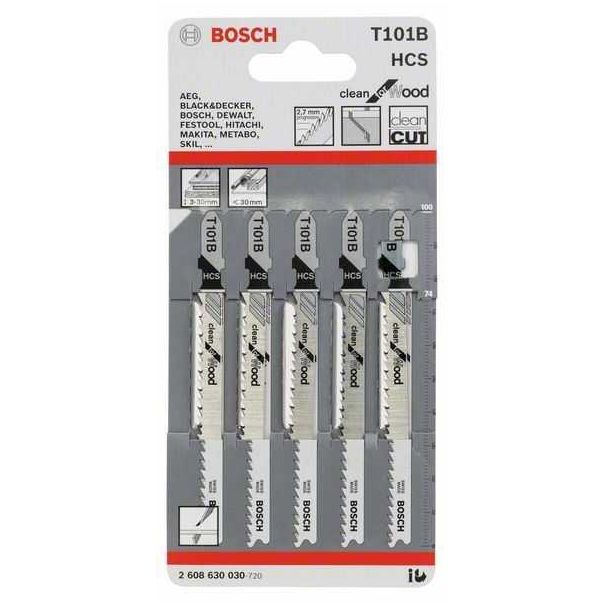 BOSCH List ubodne testere T101B Clean for Wood - 5 kom - 2608630030