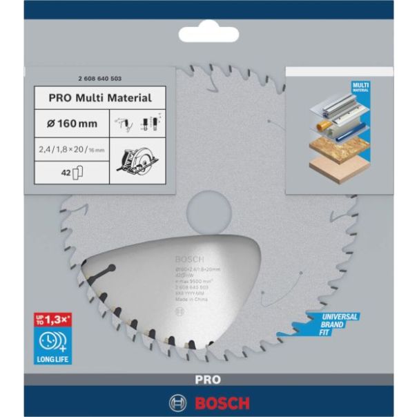 BOSCH List kružne testere Multi Material 160x2.4x20mm - 2608640503
