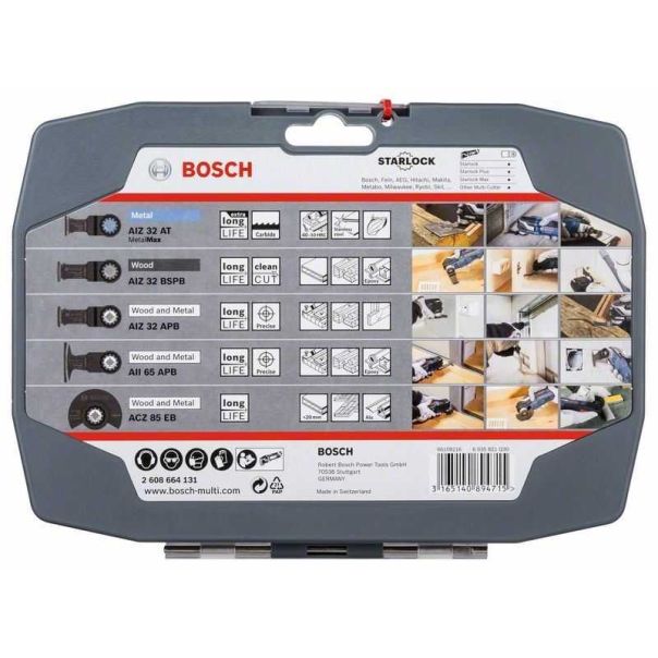 BOSCH Set reznih ploča 5u1 Starlock Wood and Metal za višenamenski alat - 2608664131