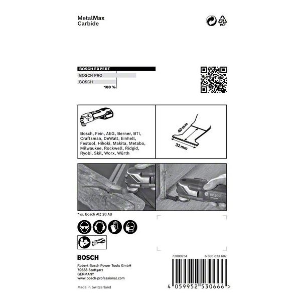 BOSCH List testere za multifunkcionalne alate od 40 x 32 mm Expert MetalMax AIZ 32 AIT - 2608900014