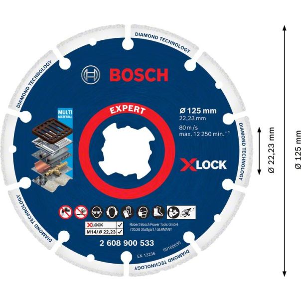 BOSCH EXPERT Dijamantska ploča za sečenje metala Best for Metal 125 x 22,23 mm - 2608900533