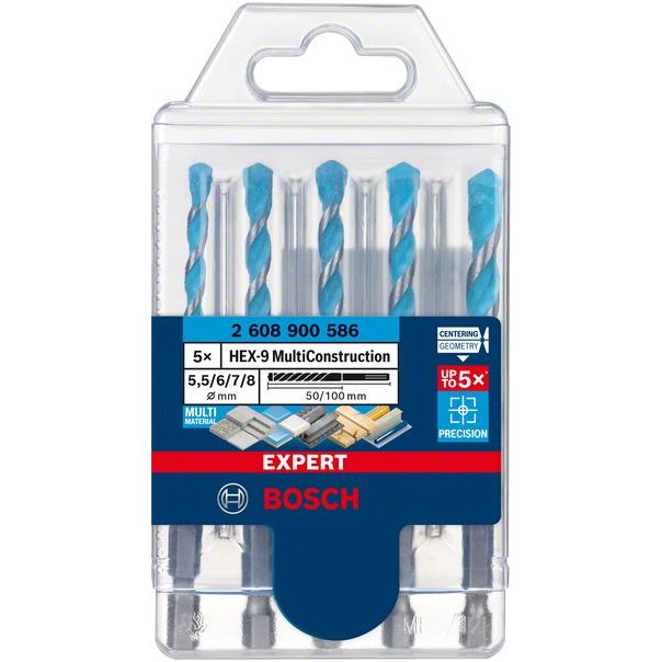 BOSCH Set burgija 5/1 Expert HEX-9 MultiConstruction 5,5/6/6/7/8 mm - 2608900586