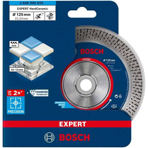 BOSCH Dijamantska rezna ploča od 125 x 22,23 x 1,4 x 10 mm Expert Hard Ceramic - 2608900655