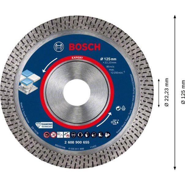 BOSCH Dijamantska rezna ploča od 125 x 22,23 x 1,4 x 10 mm Expert Hard Ceramic - 2608900655