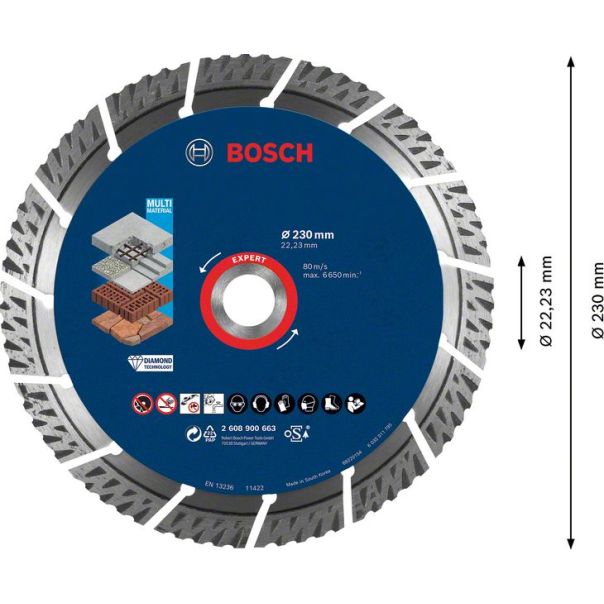 BOSCH Dijamantska rezna ploča od 230x22,23x2,4x15 mm Expert Multi Material - 2608900663