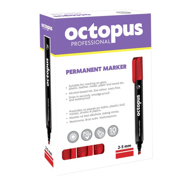 OCTOPUS Marker crveni permanent sečeni vrh unl-0423 - 26109
