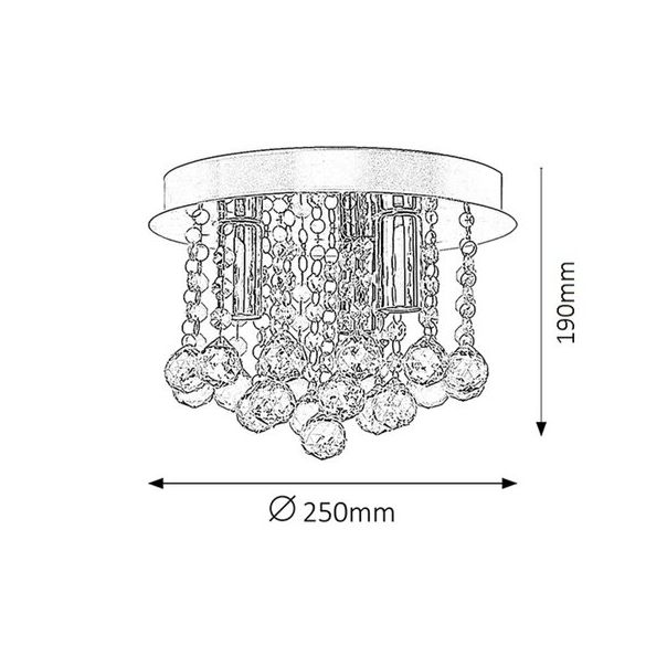 Rabalux Plafonjera Corinna E14 3x MAX 40W hrom (2615) - 2615