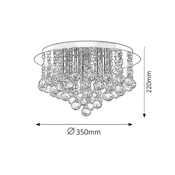 Rabalux Plafonjera Corinna E14 5x MAX 40W hrom (2616) - 2616-1
