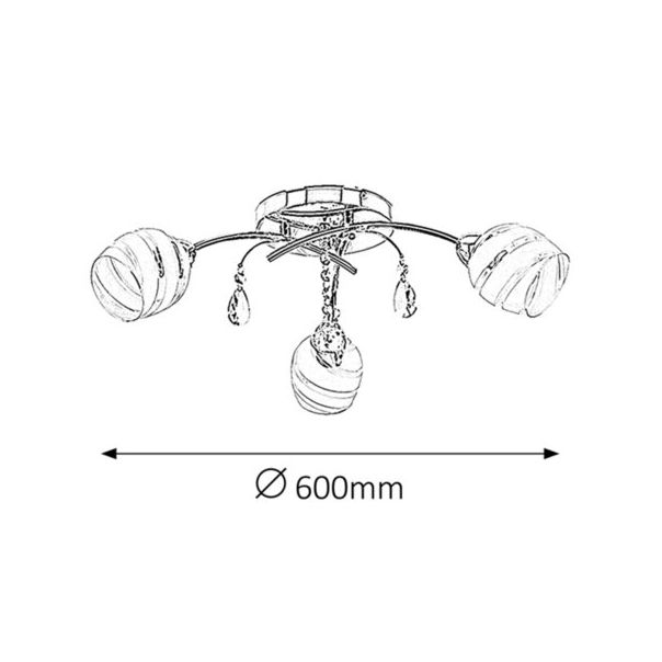 Rabalux Plafonjera Melissa E14 3x MAX 60W hrom (2621) - 2621