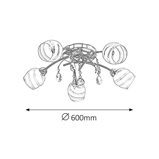 Rabalux Plafonjera Melissa E14 5x MAX 60W hrom (2622) - 2622