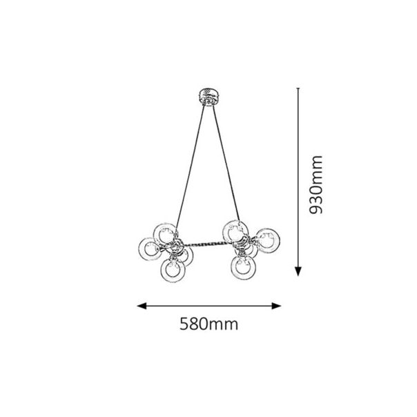RABALUX Visilica Briella hrom, G9 28W - 2624