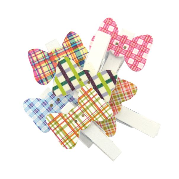 OCTOPUS Dekorativne štipaljke mašne od drveta 8 x 35mm 6 kom unl-0884 - 26273-1