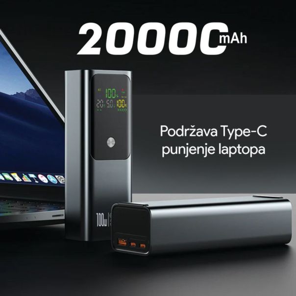 Power bank prenosiva baterija Oxpower PD100W 20000mAh crna - 223629