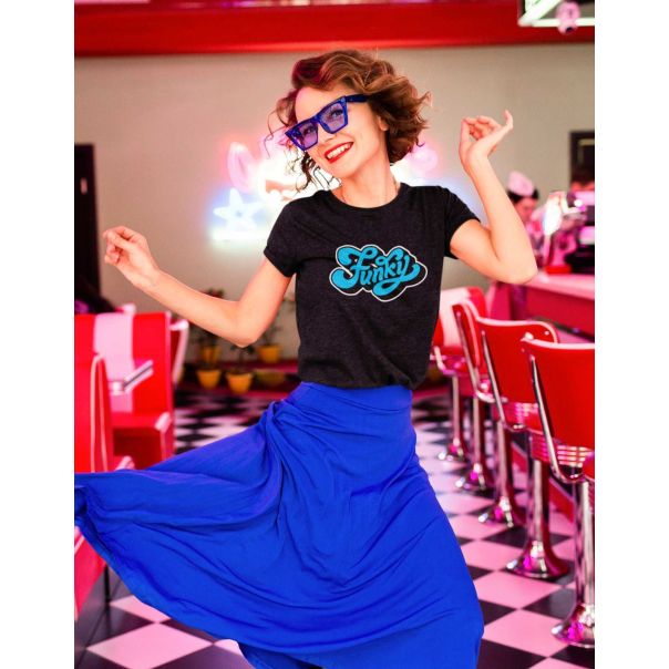 TAMANITZA Ženska crna majica FUNKY BLUE - Tamanitza66