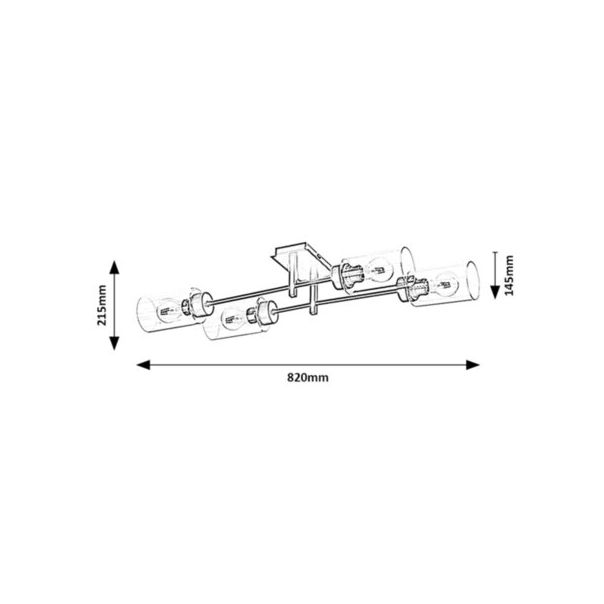 Rabalux Plafonjera Prudence E27 4x MAX 40W crna (2672) - 2672-1