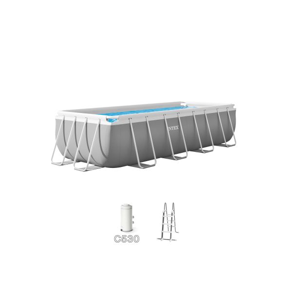 INTEX Bazen pvc 4m x 2m x 1m prism frame rectangular pool set - 26788NP