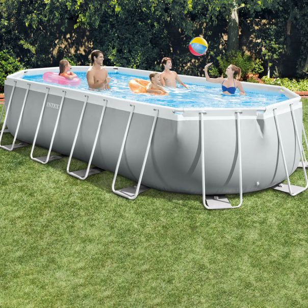 INTEX Veliki porodični bazen sa pumpom, merdevina, pvc 6.1m x 3.05m x 1.22m - 26798NP