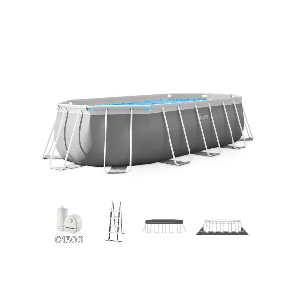 INTEX Veliki porodični bazen sa pumpom, merdevina, pvc 6.1m x 3.05m x 1.22m - 26798NP