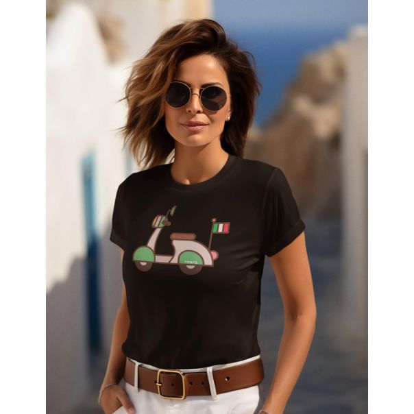 TAMANITZA Ženska crna majica VESPA - Tamanitza74