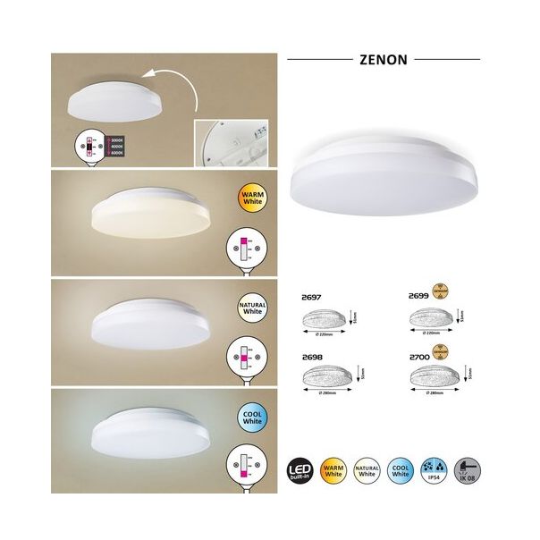 Rabalux Spoljna plafonska rasveta Zenon LED 24W bela (2698) - 2698