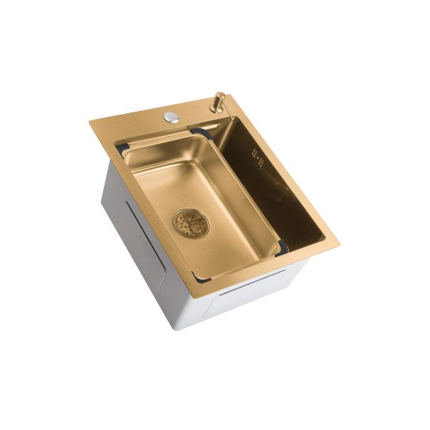 SANDONNA Inox sudopera sa dozerom i korpicom 40x50cm HD4050R, zlatna - 2705-1