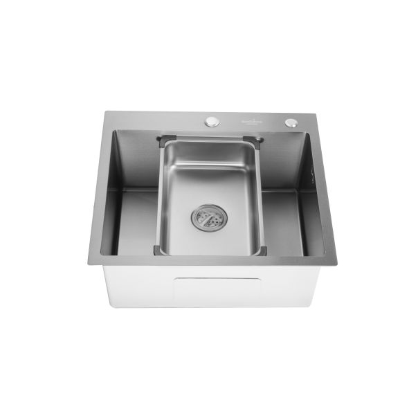 SANDONNA Inox sudopera sa dozerom i korpicom 55x50cm HD5550R, hrom - 2706-1