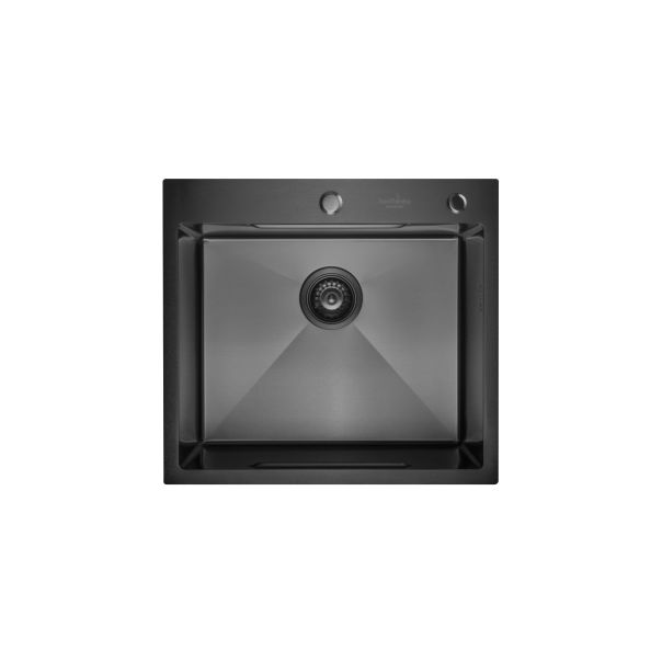 SANDONNA Inox sudopera sa dozerom i korpicom 55x50cm HD5550R, crna - 2707-1-1