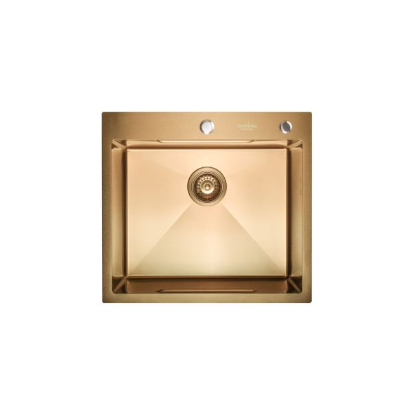 SANDONNA Inox sudopera sa dozerom i korpicom 55x50cm HD5550R, zlatna - 2708-1-1