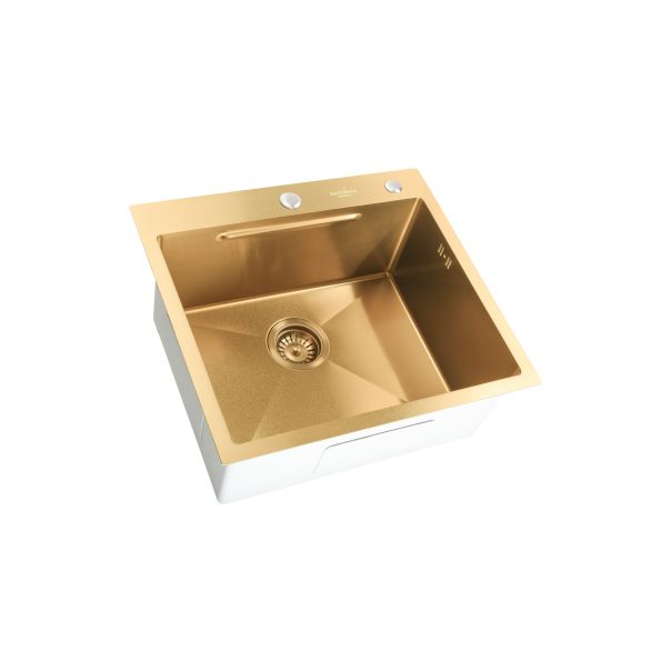 SANDONNA Inox sudopera sa dozerom i korpicom 55x50cm HD5550R, zlatna - 2708-1-1