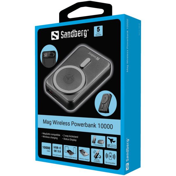 SANDBERG Powerbank Mag 420-94, Wireless 15W, 10000 mAh - 34140