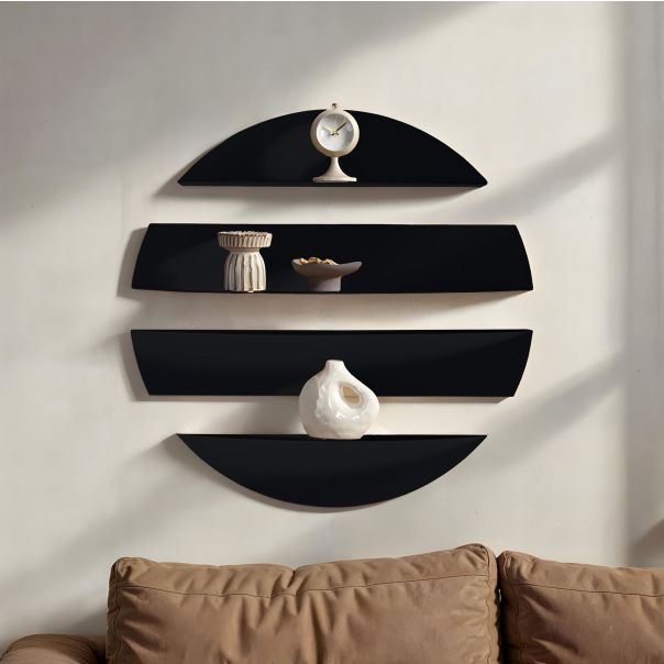 HANAH HOME Zidna polica Vlnt118Syh, crna - EP3056819