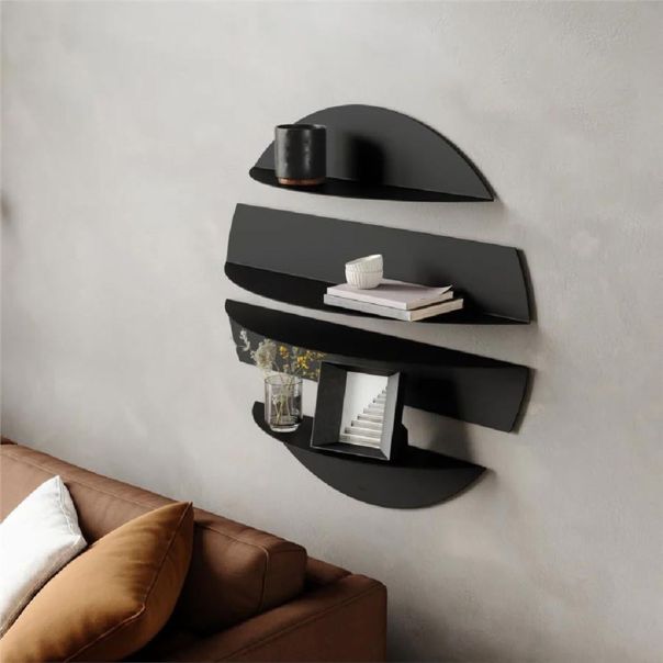 HANAH HOME Zidna polica Vlnt118Syh, crna - EP3056819