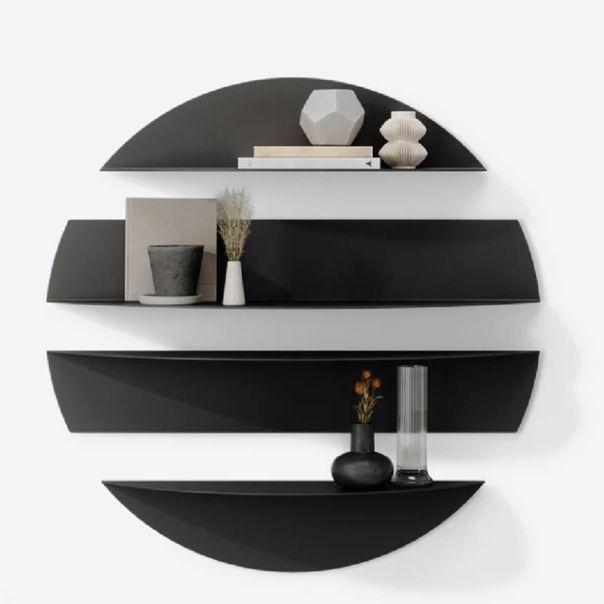 HANAH HOME Zidna polica Vlnt118Syh, crna - EP3056819
