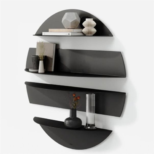 HANAH HOME Zidna polica Vlnt118Syh, crna - EP3056819