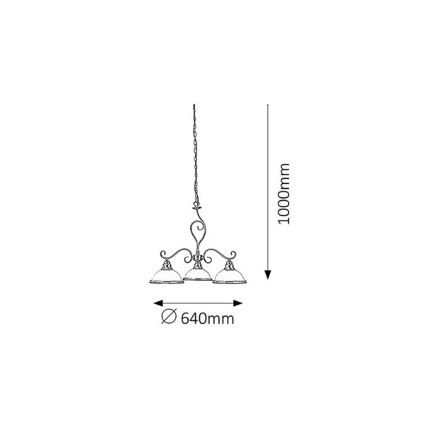 Rabalux Luster Elisett E27 3x MAX 60W bronzana (2753) - 2753