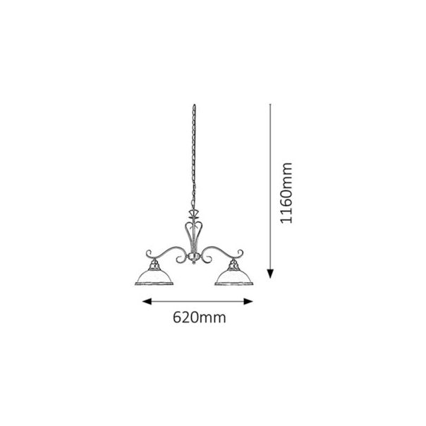 Rabalux Luster Elisett E27 2x MAX 60W bronzana (2757) - 2757