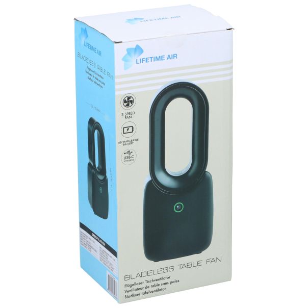 LIFETIME Crni USB stoni ventilator bez lopatica – 3 brzine - EP3151020