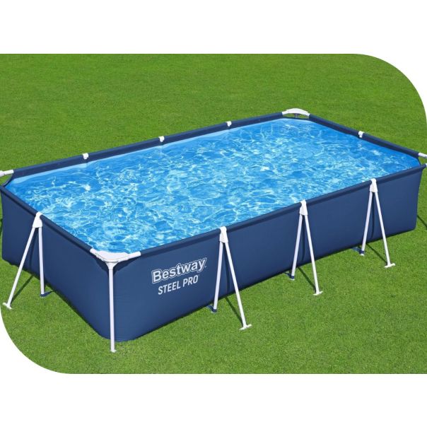 BESTWAY Bazen sa metalnim okvirom  i filter pumpom 400x211x81cm Steel Pro - 1669-1