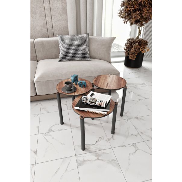 HANAH HOME Set klub stolova Lavia 3/1, braon - EP3056876