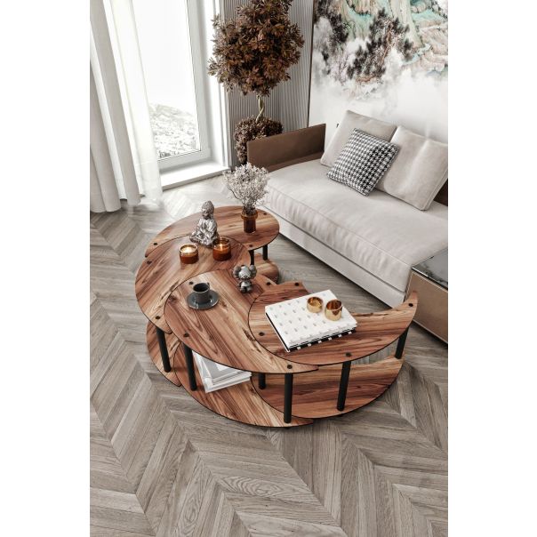 HANAH HOME Set klub stolova Yi Yang4L 70, braon - EP3056882