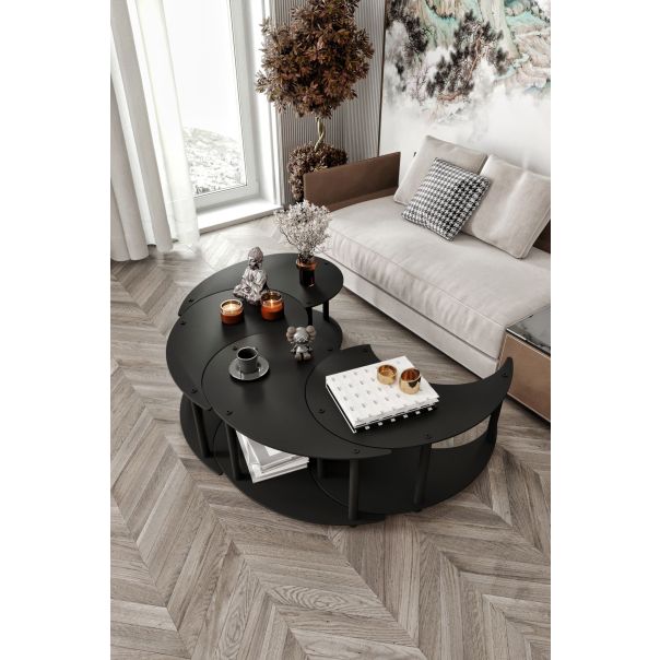 HANAH HOME Set klub stolova  Yi Yang4L 70, crna - EP3056885