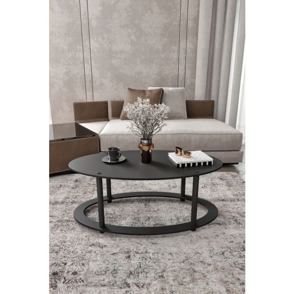 HANAH HOME Klub sto Hole Ellipse, crna - EP3056906