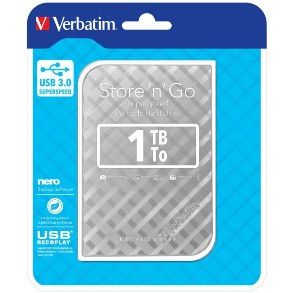 VERBATIM Eksterni HDD 1TB 3.0 Siv Kocka (53197) - 53197